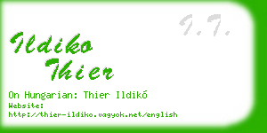 ildiko thier business card